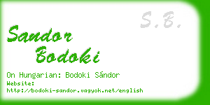 sandor bodoki business card